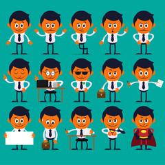 Businessman Flat Character Set