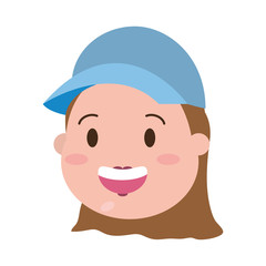 woman head with sport cap