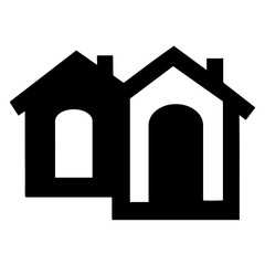 Home vector black icon. Different building options and architecture.