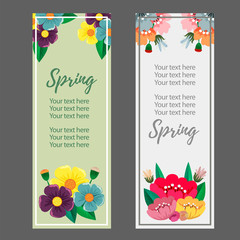 spring season flower banner flat style