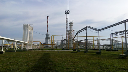 The oil refinery. Equipment for primary oil refining.