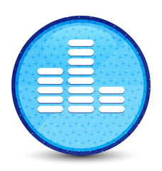 Equalizer icon galaxy cyan blue round button