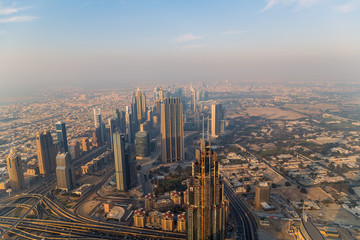 Fototapeta na wymiar Aerial view Dubai city United Arab Emirates