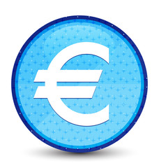 Euro sign icon galaxy cyan blue round button