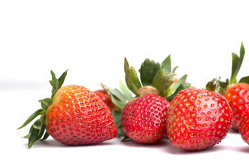 strawberries isolated on white background