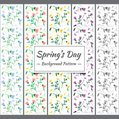 Spring Seamless pattern with flowers and small animals.  The motifs that are scattered randomly look beautiful. Elegant template for fashion prints.