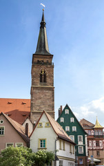Fototapeta na wymiar the medieval old town (Alt Stadt) view , German city of Schwabach