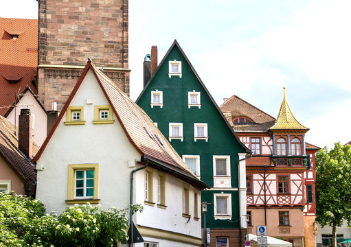  the medieval old town (Alt Stadt) view , German city of Schwabach