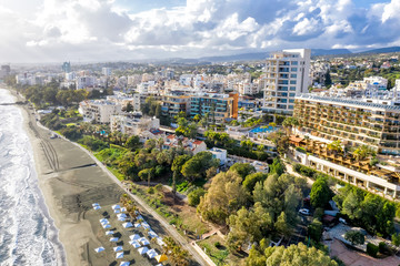 Aerial view of Limassol city, a famous tourist resort, Cyprus