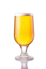 Glass of beer isolated.