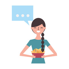 woman holding popcorn