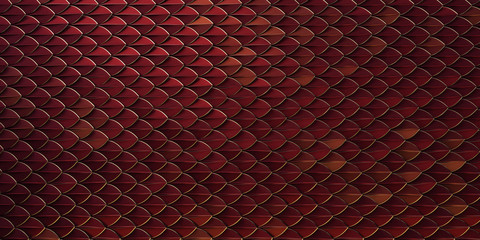 red and gold dragon reptile fish snake skales pattern backround. dragon skin 3d rendered background