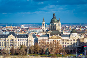 Fototapeta na wymiar Budapest cityscape from Gellert Hill. Hungary