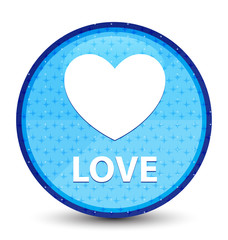 Love galaxy cyan blue round button