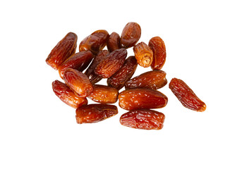 Pile Of Dried Dates Isolated On White Background Top View