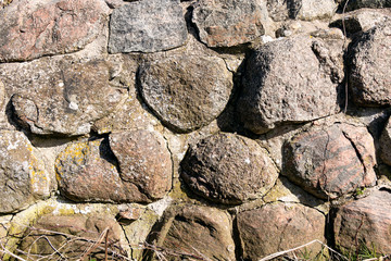 Stone wall from a 13th century danish castle ruin