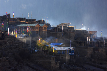 Nepal village Upper Pisang in the Annapurna region