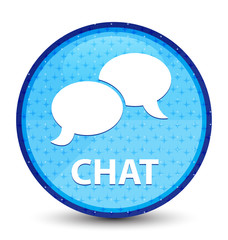 Chat galaxy cyan blue round button