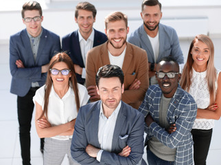 group of creative young people looking at the camera