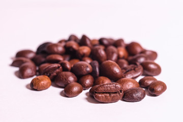the image of a coffee beans under the white background