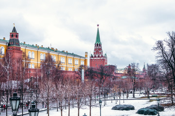 Obraz premium Beautiful shot of Red Square at winter time. Moscow city, Russia.