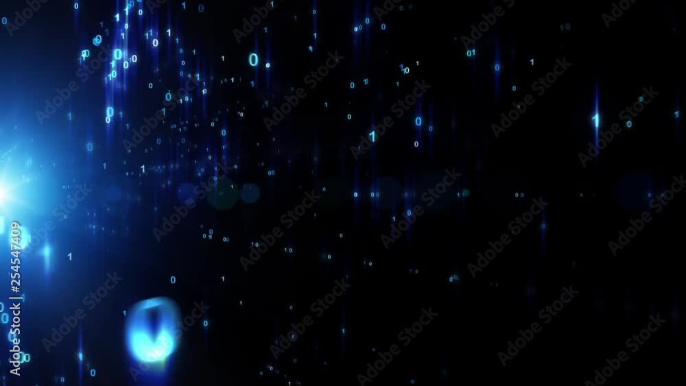 Aufkleber futuristic computer cyberspace with shiny data and bright starlight with flare.