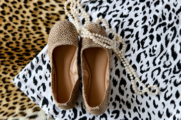 Layered color and black and white leopard print clothing