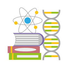 Fototapeta premium molecule dna books science
