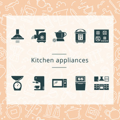 Set of kitchen appliances isolated from the background. Well tracked items of kitchen appliances.