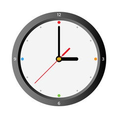 three, modern black realistic clock concept