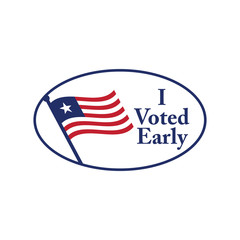 Voting 2020 Icon with Vote, Government, & Patriotic Symbolism and Colors