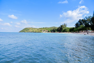 Sea view blue sky background