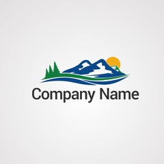 mountain logo vector concept, icon, element, and template for company