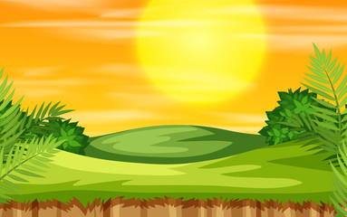 Obraz premium Sunset in park scene