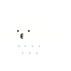 flat color retro cartoon rain cloud