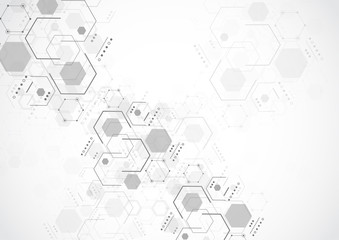 Molecular structure abstract tech background. Medical design. Vector illustration
