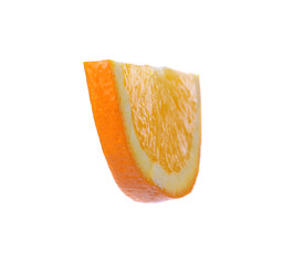 Fresh juicy orange slice isolated on white