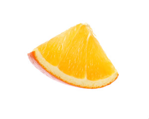 Fototapeta na wymiar Fresh juicy orange slice isolated on white