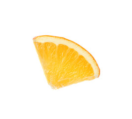 Fresh juicy orange slice isolated on white