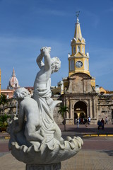 Fototapeta na wymiar Entrance to the historical center of Cartagena de Indias, Colombia
