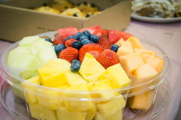 Food and drink on the table for party