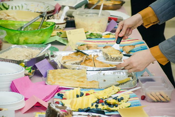 Food and drink on the table for party
