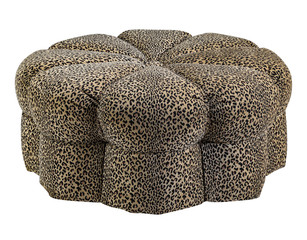 Ottoman foot stool animal fabric with clipping path.