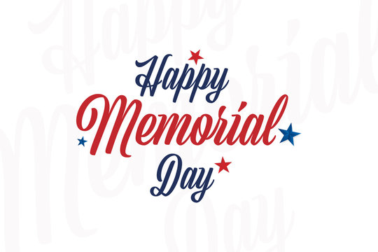 Happy memorial day. Greeting card with stars. National American holiday event. Flat Vector illustration EPS10