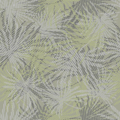 Colorful palm tree branches on abstract background. Vector illustration.