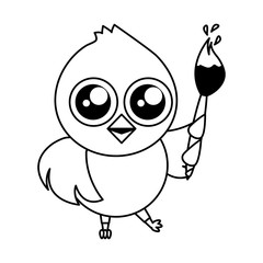 cute chick with brush