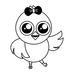 cute chick female cartoon