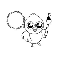 cute chick with brush