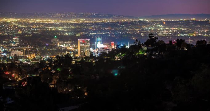 City Lights Night Panorama Los Angeles 