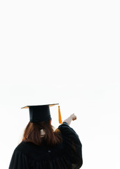 University graduate celebrate after receiving degree. Graduate celebration